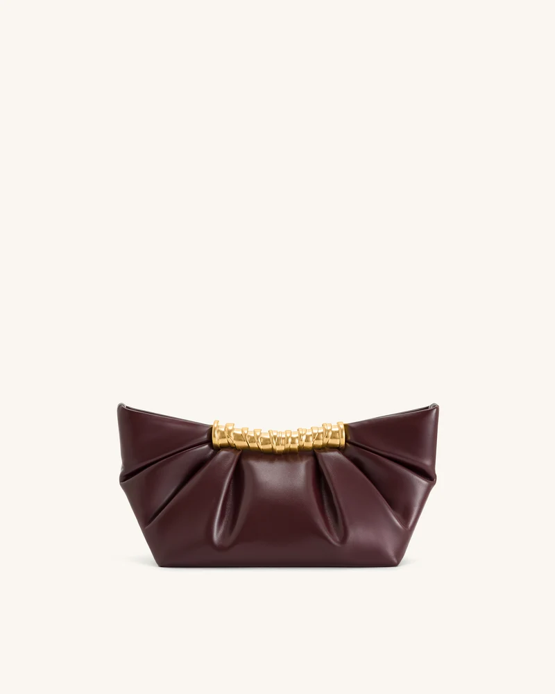 Leia Falten-Clutch - Tiefburgunder