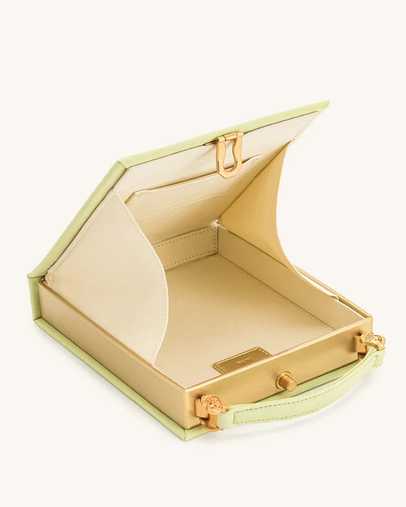 Taya-Welpenmuster Buchform Clutch Tasche - Hellgrün