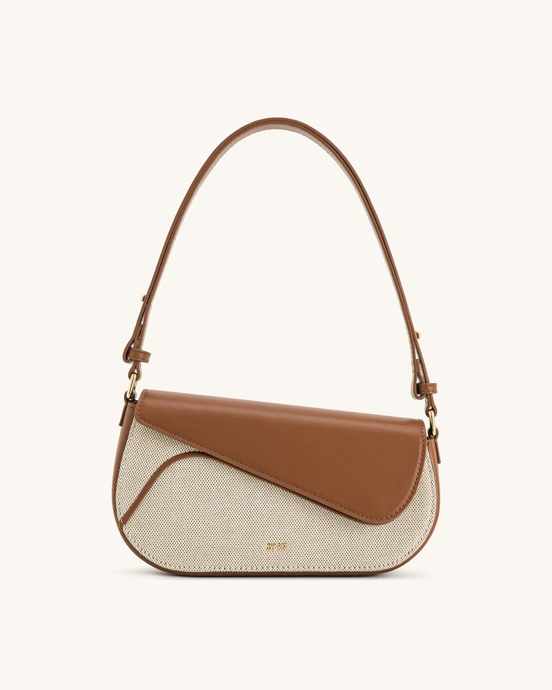 Addisyn Schultertasche - Braunes Canvas