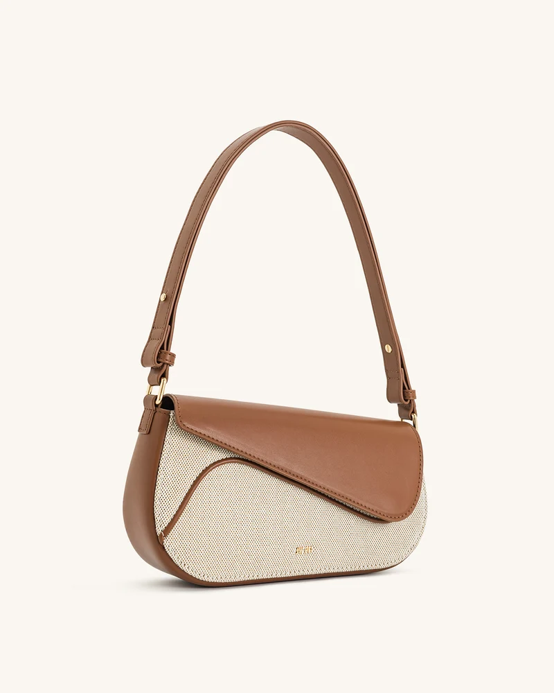 Addisyn Schultertasche - Braunes Canvas