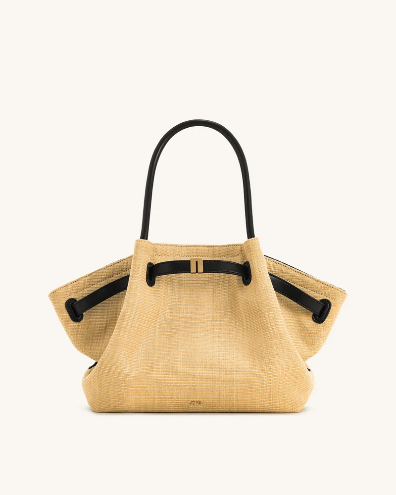 Hana Mittelgroße Kunststroh-Tote – Braun