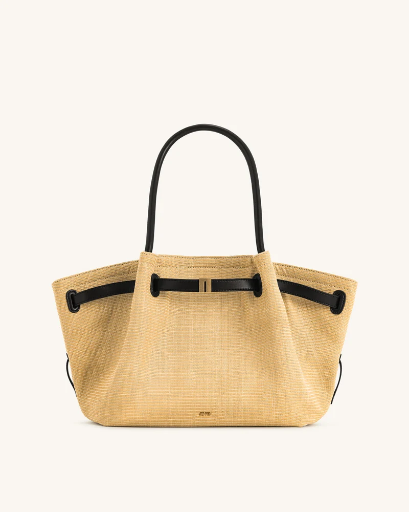 Hana Mittelgroße Kunststroh-Tote – Braun