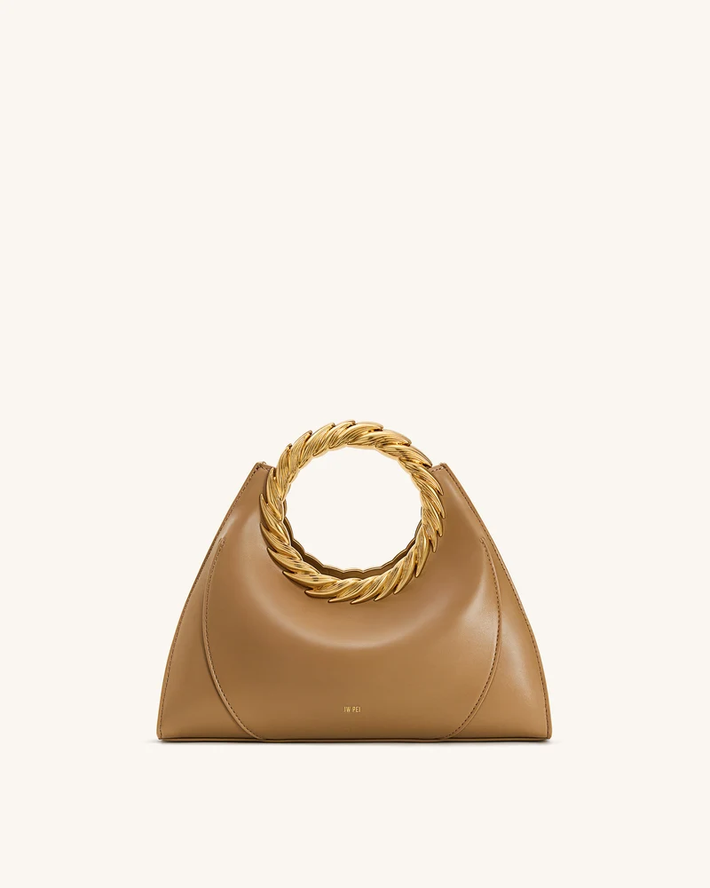 Amiya Skulpturale Tasche mit Blattgriff - Braun