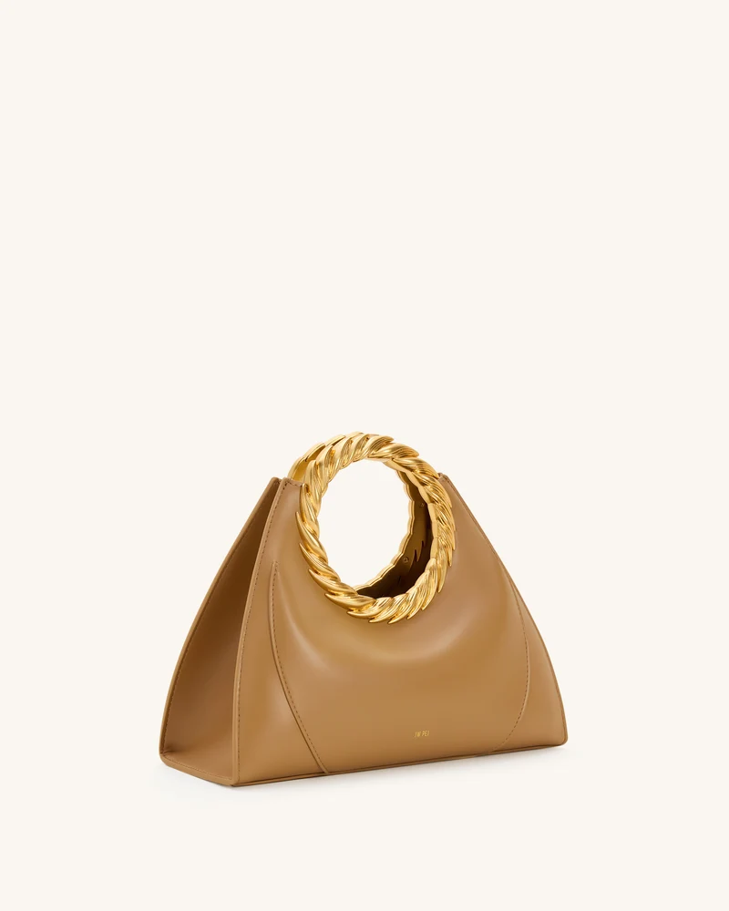 Amiya Skulpturale Tasche mit Blattgriff - Braun