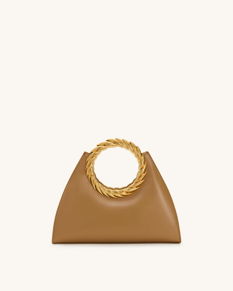 Amiya Skulpturale Tasche mit Blattgriff - Braun