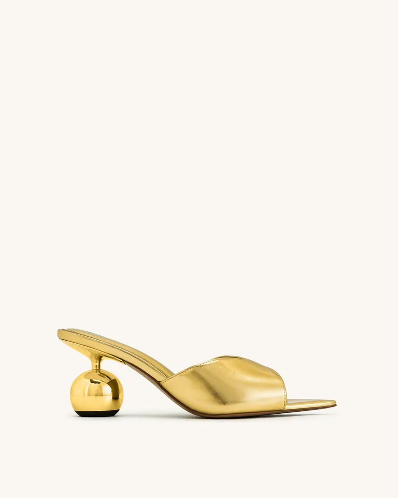 Ellie Mules mit Kugelabsatz - Gold