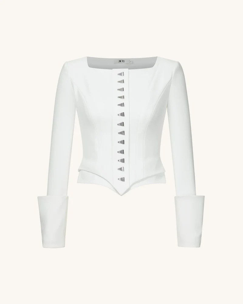 Lydia Korsett-inspirierter Blazer - Weiß