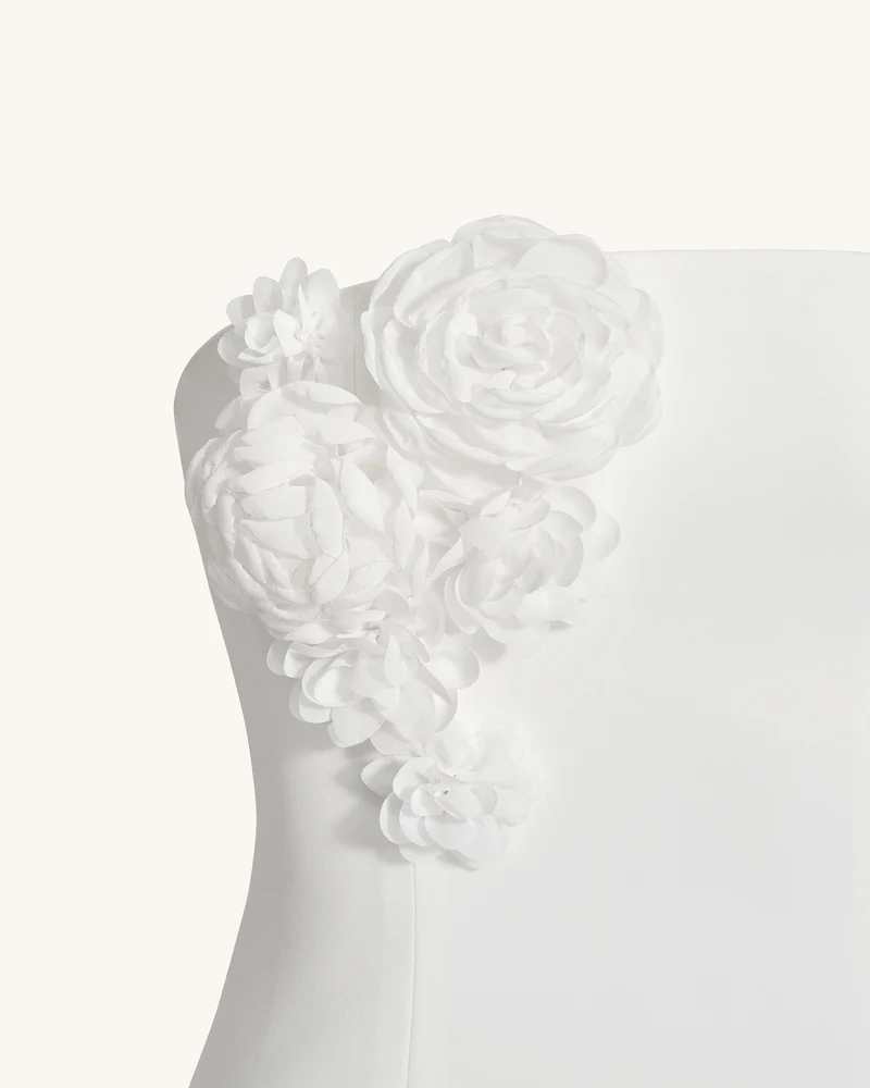 Petal Perfection Cocktailkleid - Weiß