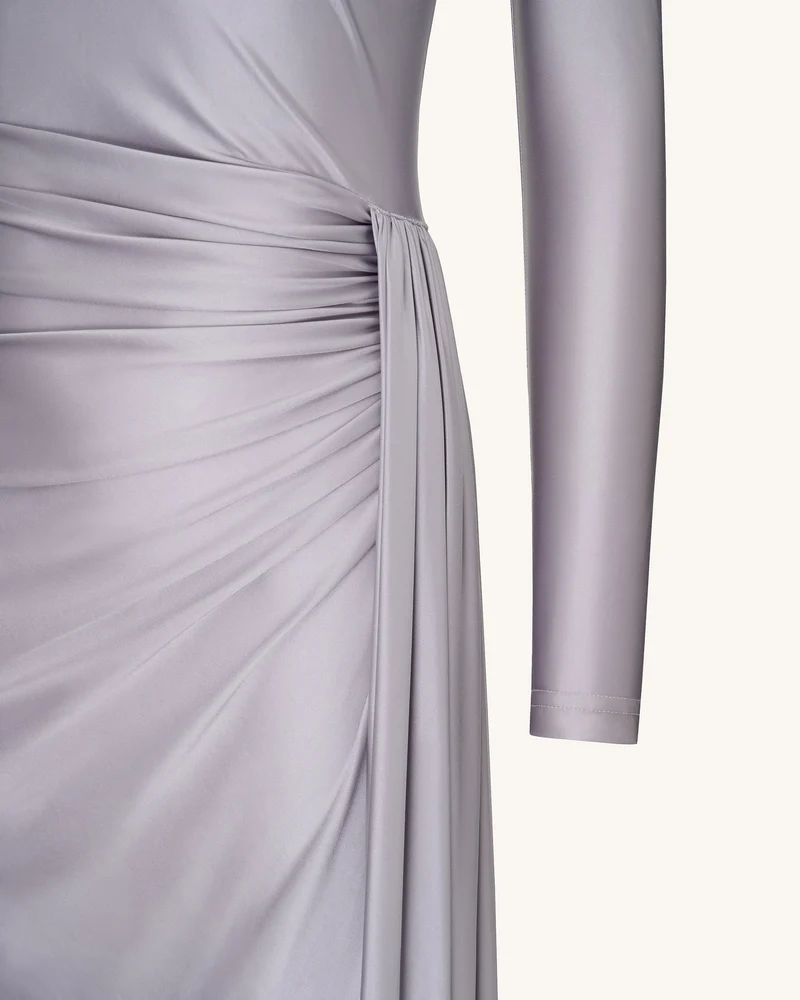 Amara Metallisches Rüschenkleid - Silber