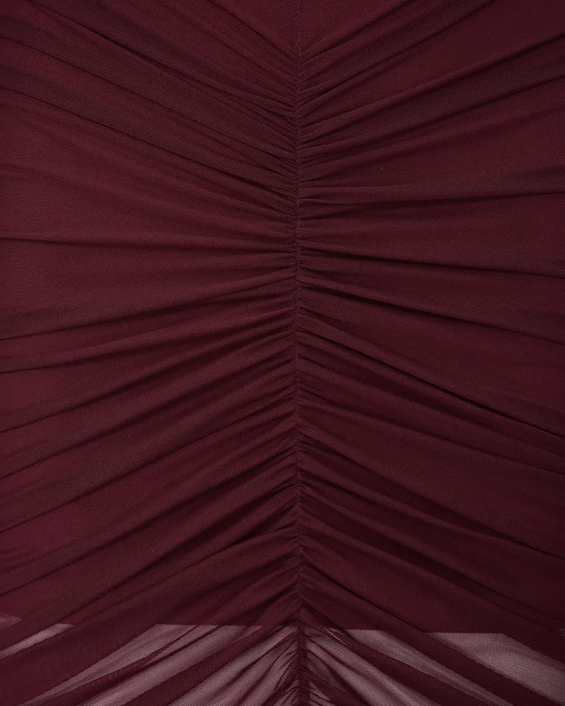 Emily Elegantes Off-Shoulder Rüschenkleid – Rot
