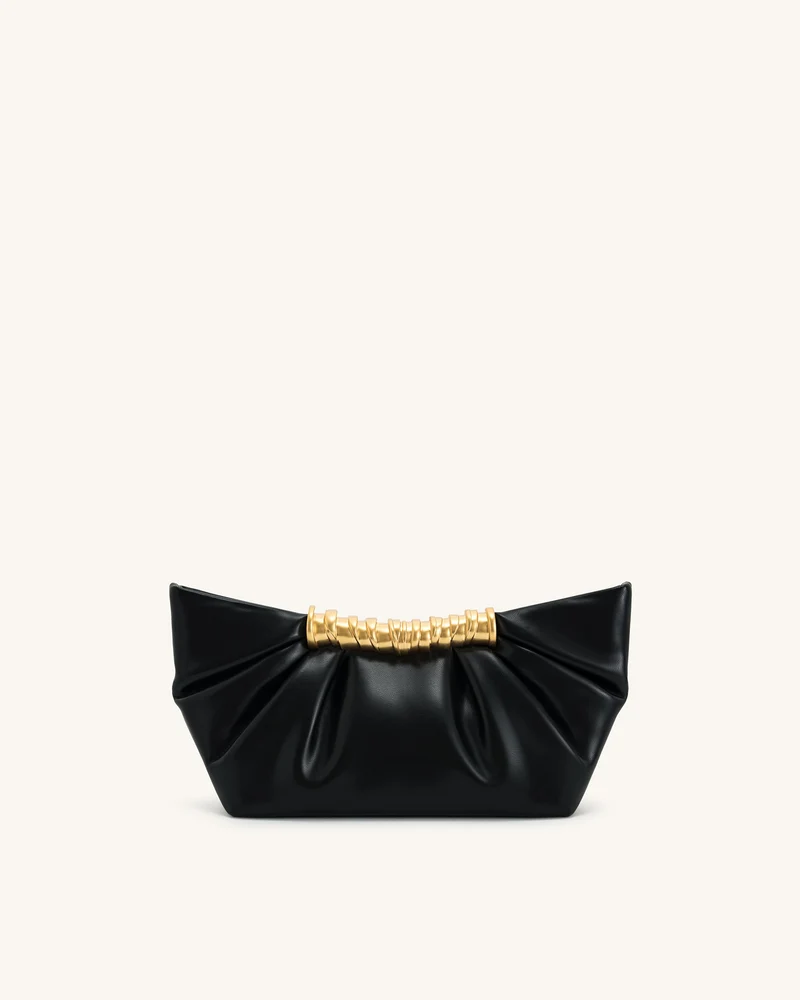Leia Falten-Clutch - Schwarz