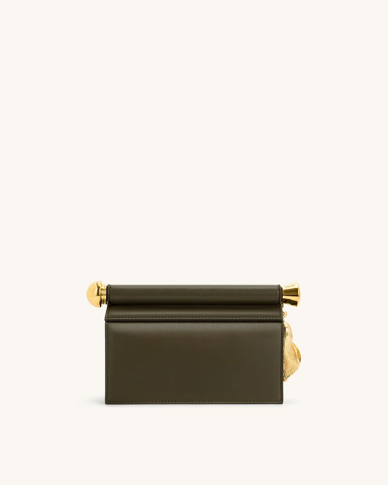 Holly Metallanhänger verzierte Clutch - Dunkelolivgrün