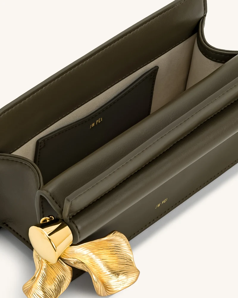 Holly Metallanhänger verzierte Clutch - Dunkelolivgrün