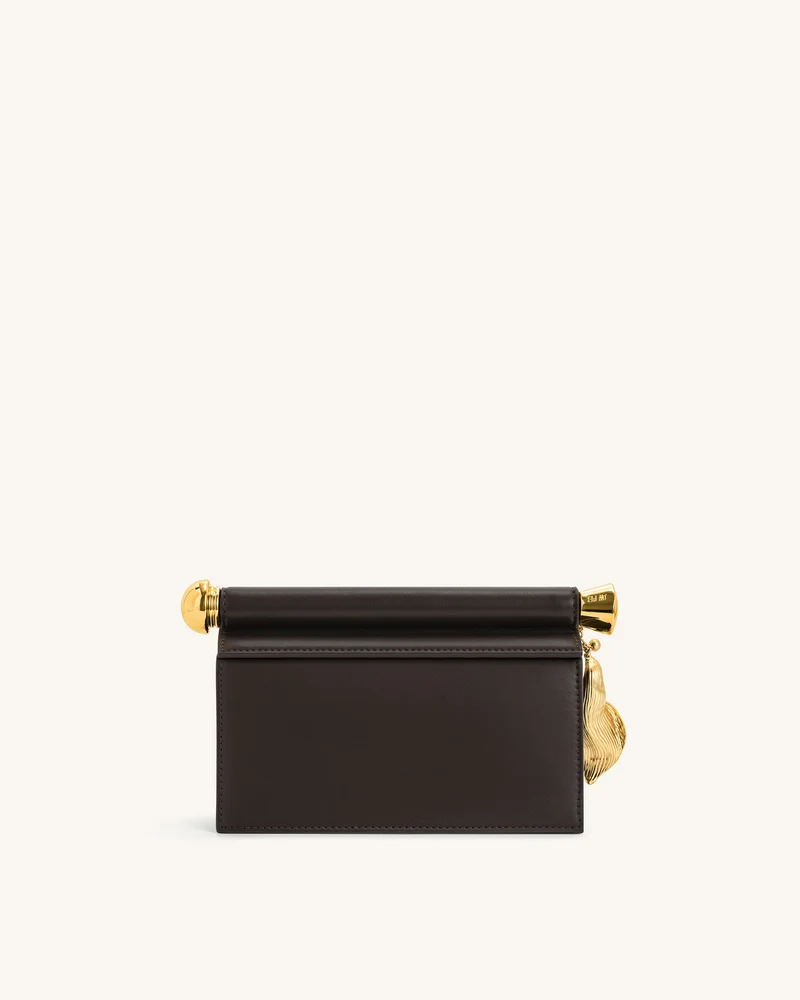 Holly Metallanhänger verzierte Clutch - Dunkelbraun