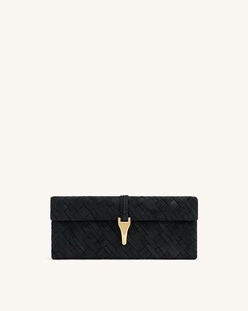 Zaria Geflochtene Clutch - Schwarz