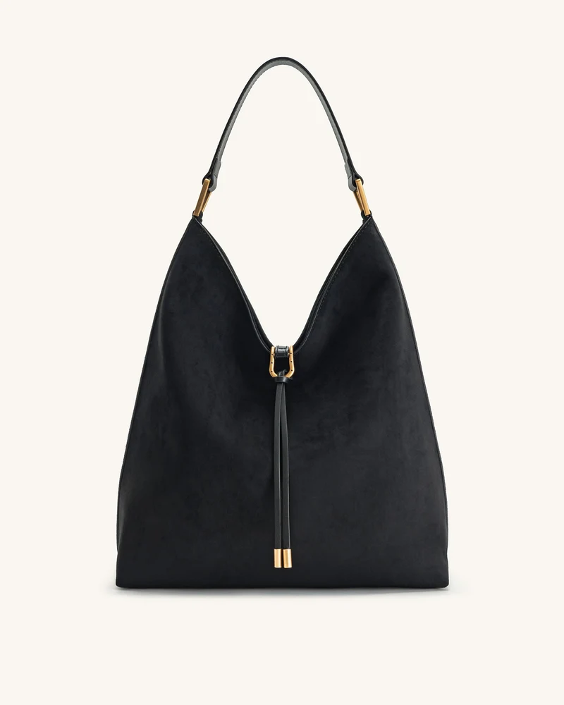 Aria Schultertasche aus Kunstwildleder - Noir