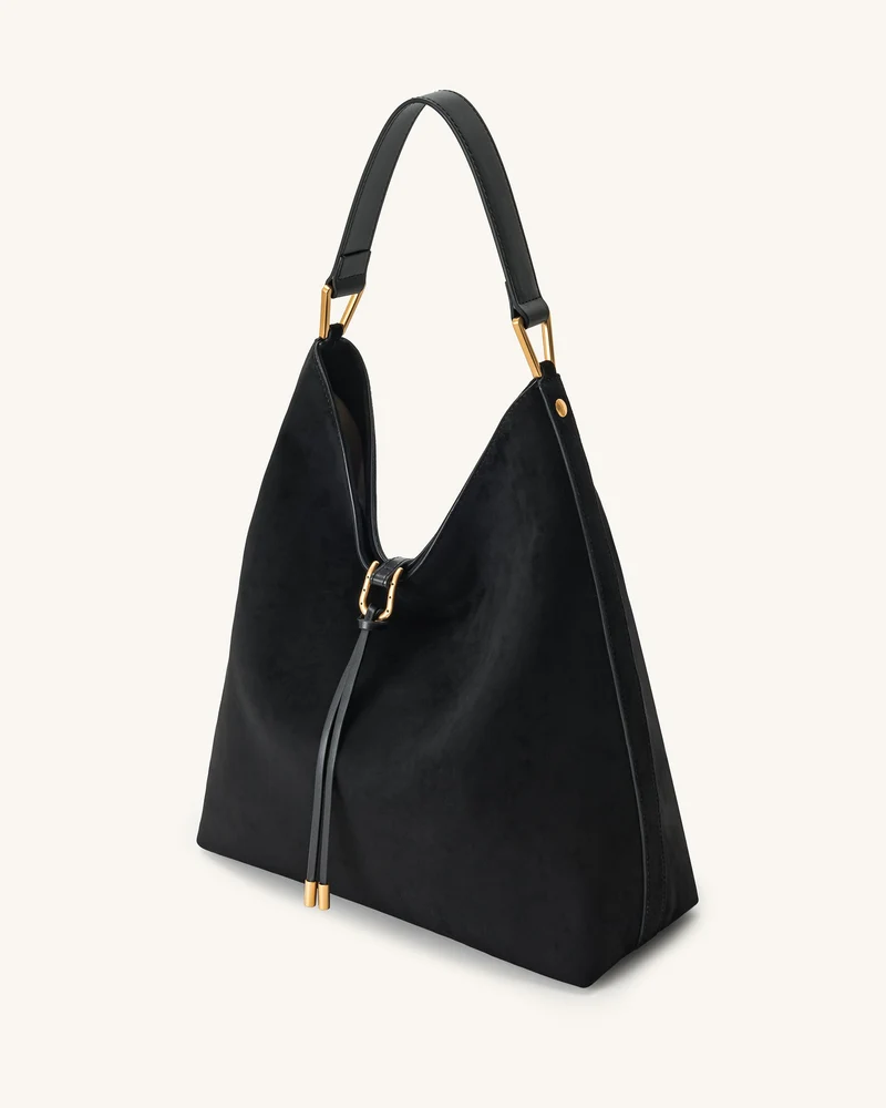 Aria Schultertasche aus Kunstwildleder - Noir
