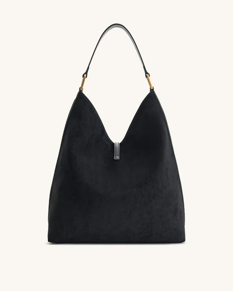 Aria Schultertasche aus Kunstwildleder - Noir