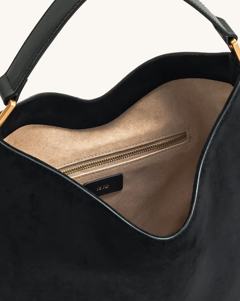 Aria Schultertasche aus Kunstwildleder - Noir