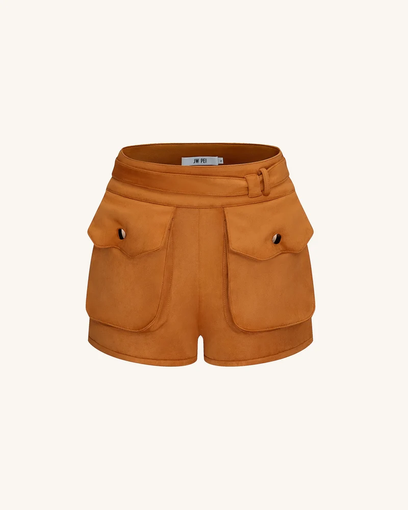 Abigail High-Waisted Utility-Shorts - Braun