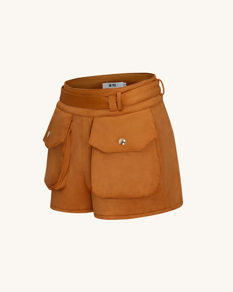 Abigail High-Waisted Utility-Shorts - Braun
