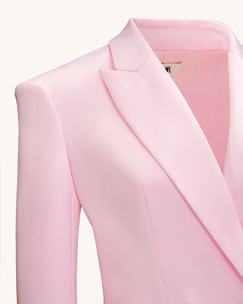 Lily Satin-Doppelreihiger Blazeranzug - Rosa