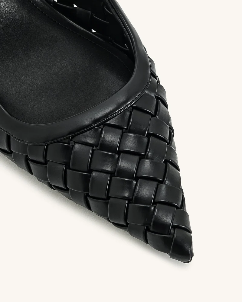 Helena Geflochtene Pierced Mules - Schwarz