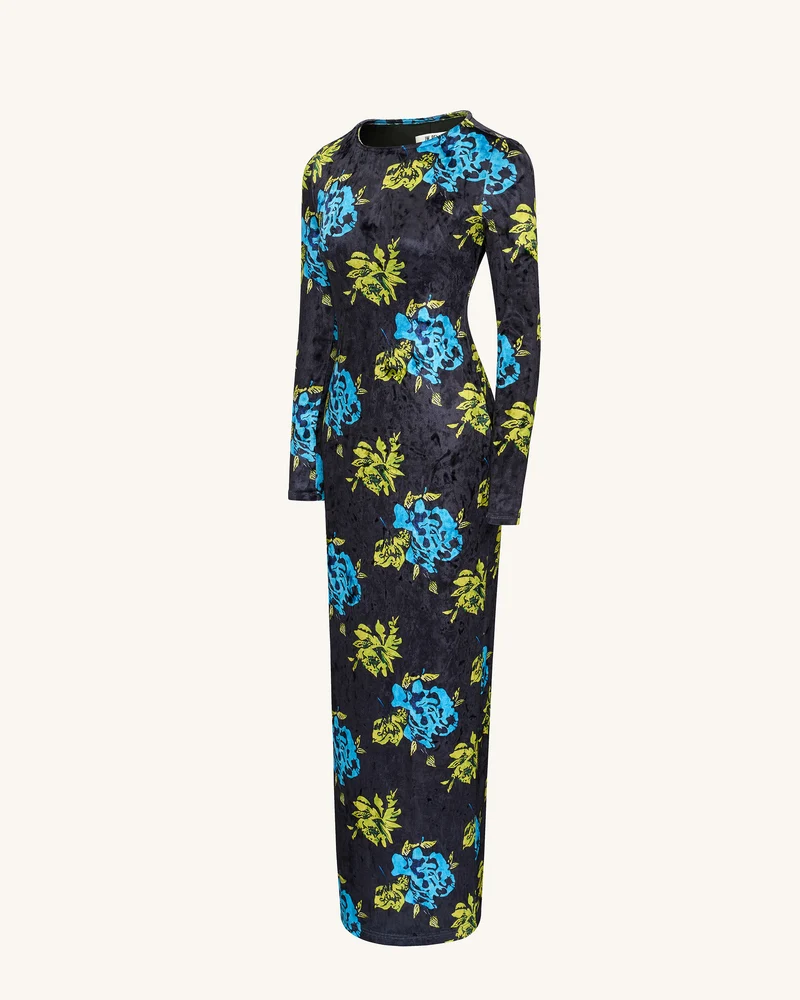 Zoe Lebendige Blumen Langarmkleid - Mehrfarbig