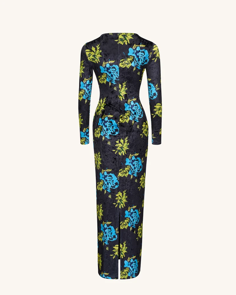 Zoe Lebendige Blumen Langarmkleid - Mehrfarbig