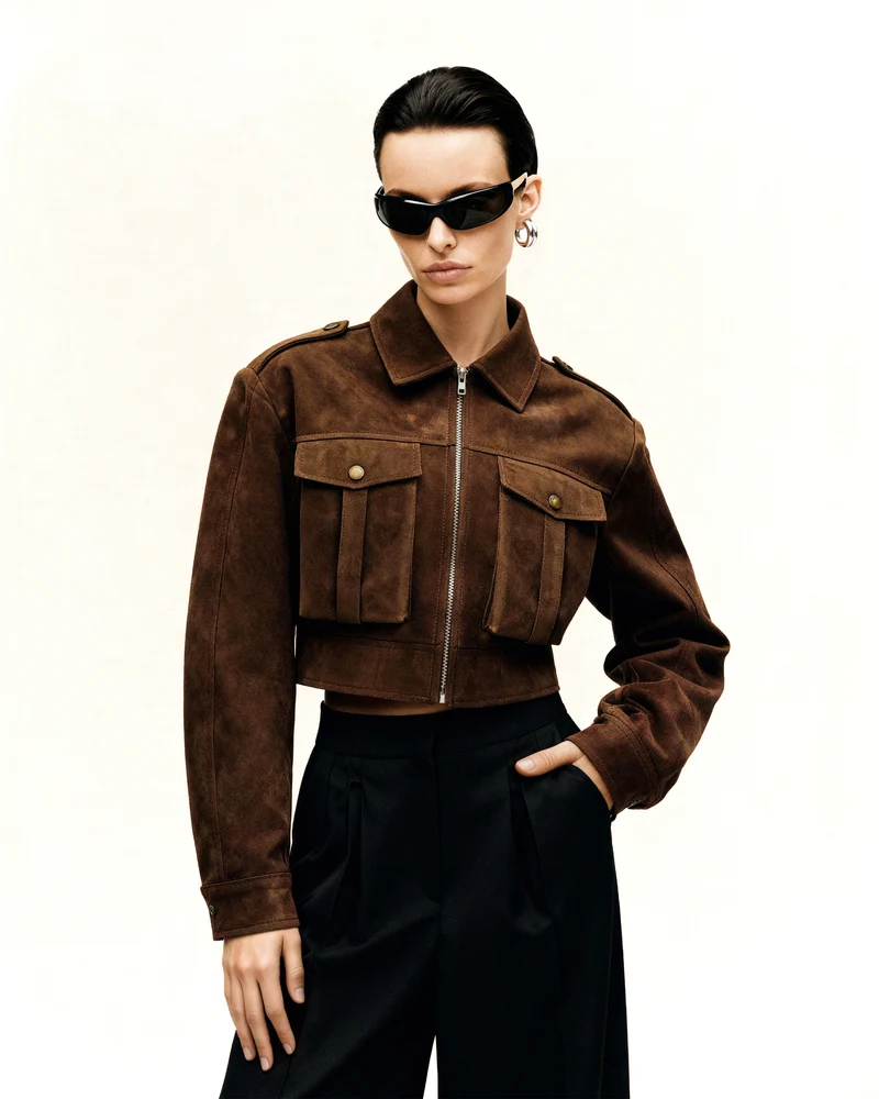 Adeline Kunstlederjacke - Braun