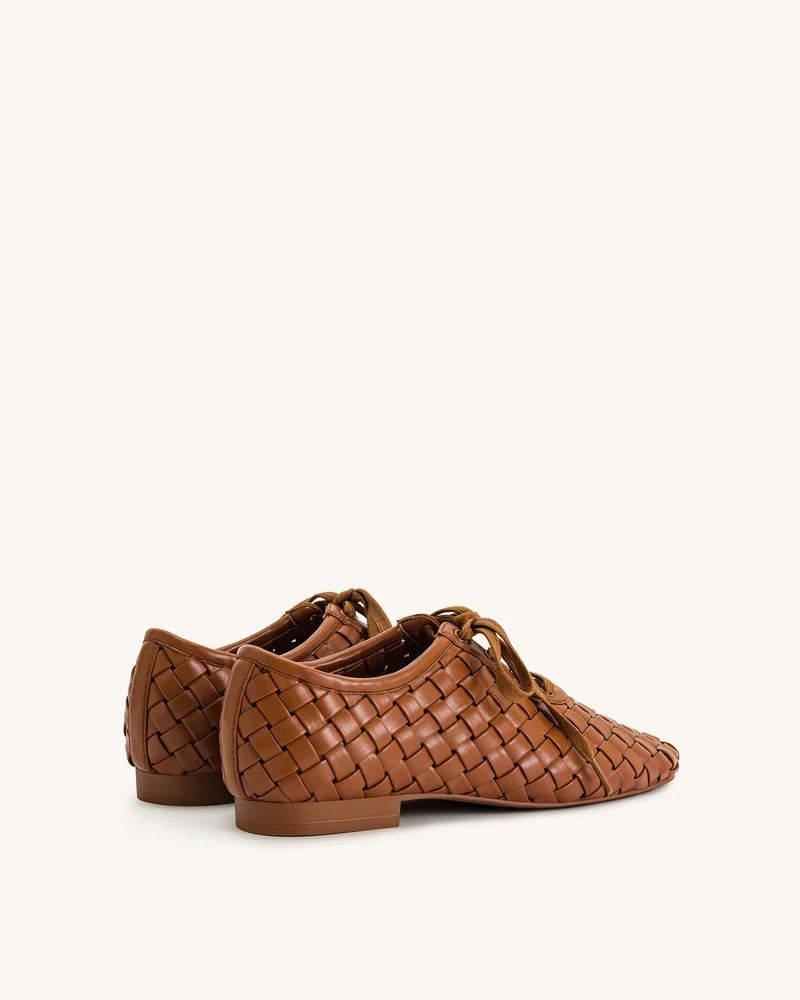 Kayla Geflochtene Riemen-Flatschuhe - Braun
