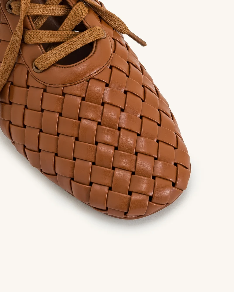 Kayla Geflochtene Riemen-Flatschuhe - Braun