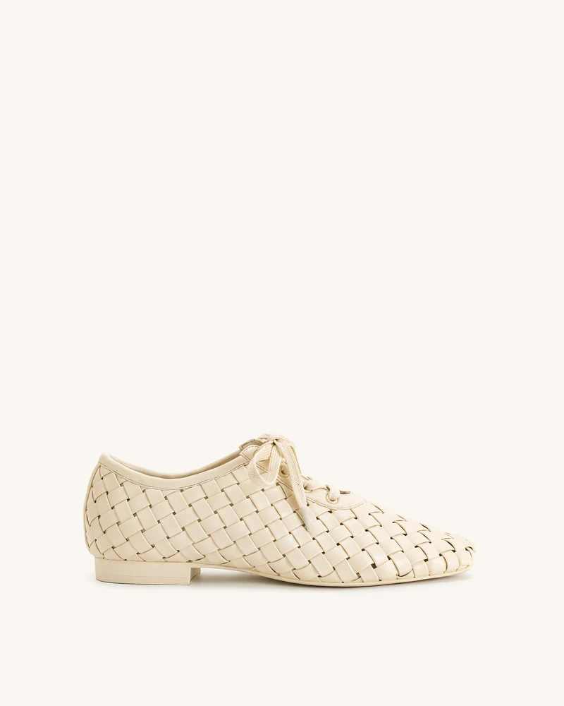 Kayla Geflochtene Riemen-Flatschuhe - Beige