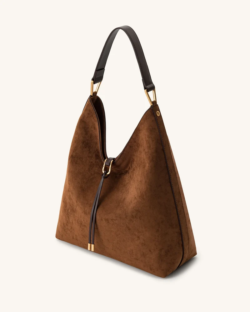 Aria Schultertasche aus Kunstwildleder - Braun