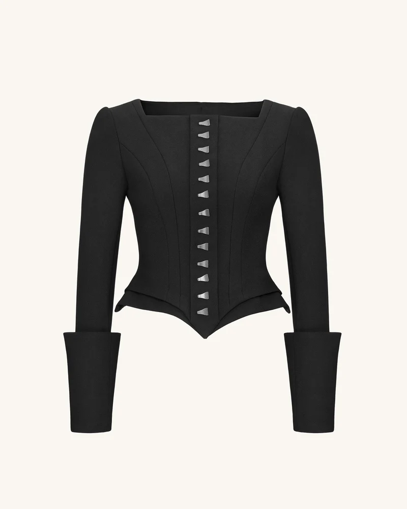 Lydia Korsett-inspirierter Blazer - Schwarz