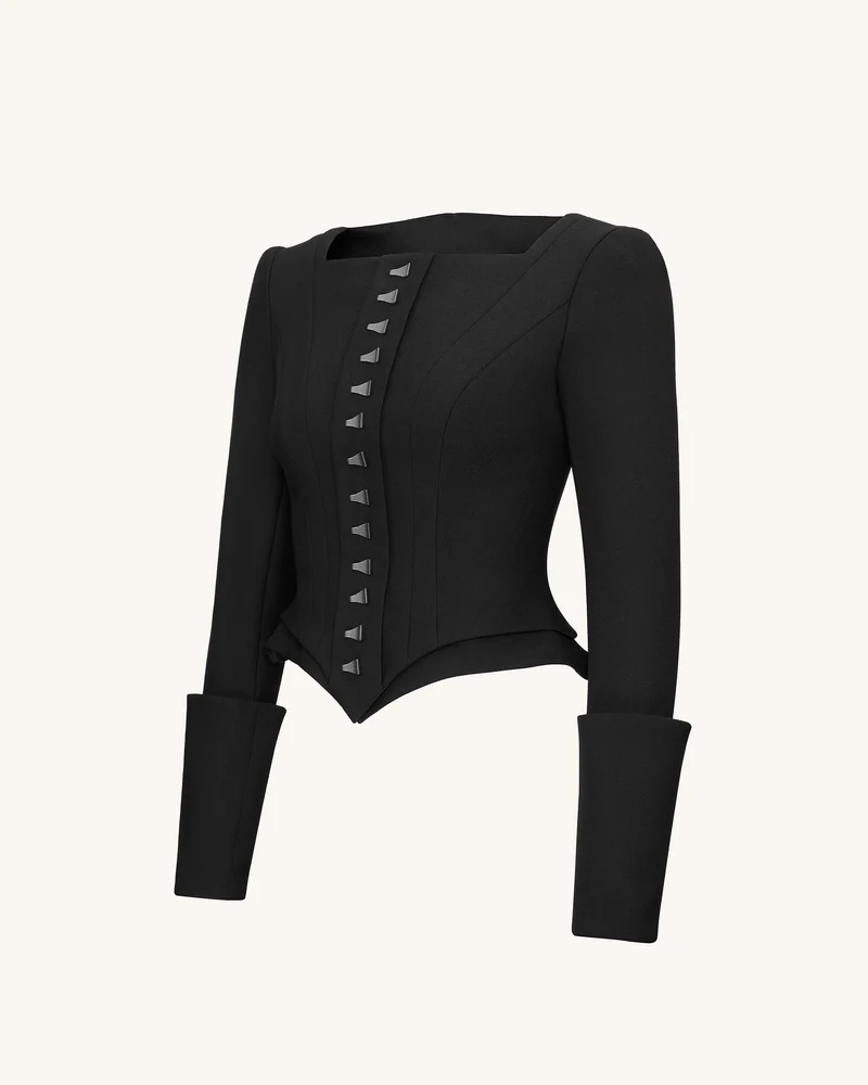 Lydia Korsett-inspirierter Blazer - Schwarz