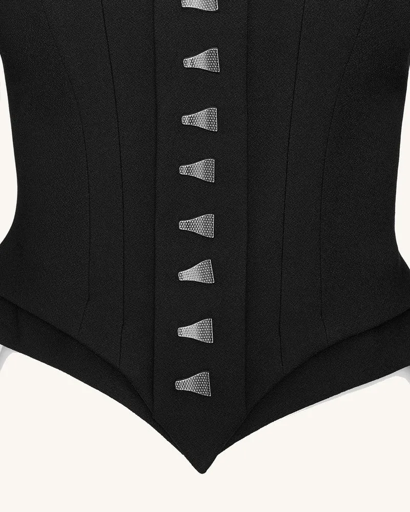 Lydia Korsett-inspirierter Blazer - Schwarz