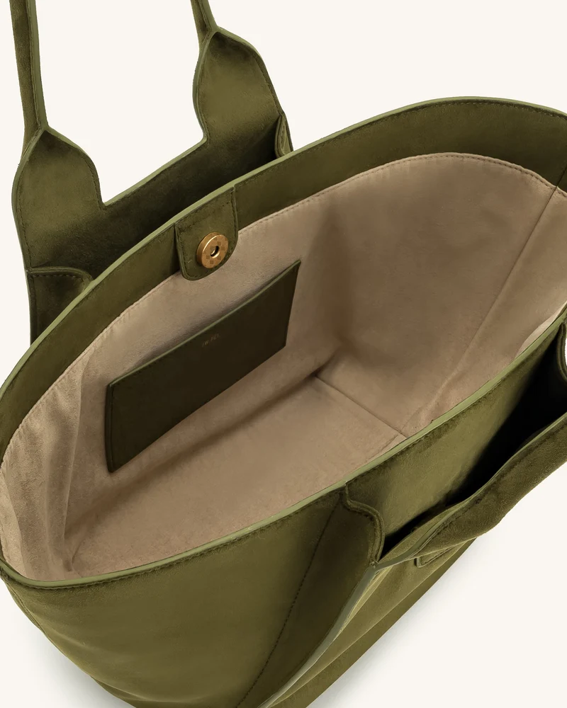 Cara Tasche aus Kunstwildleder - Dunkeloliv