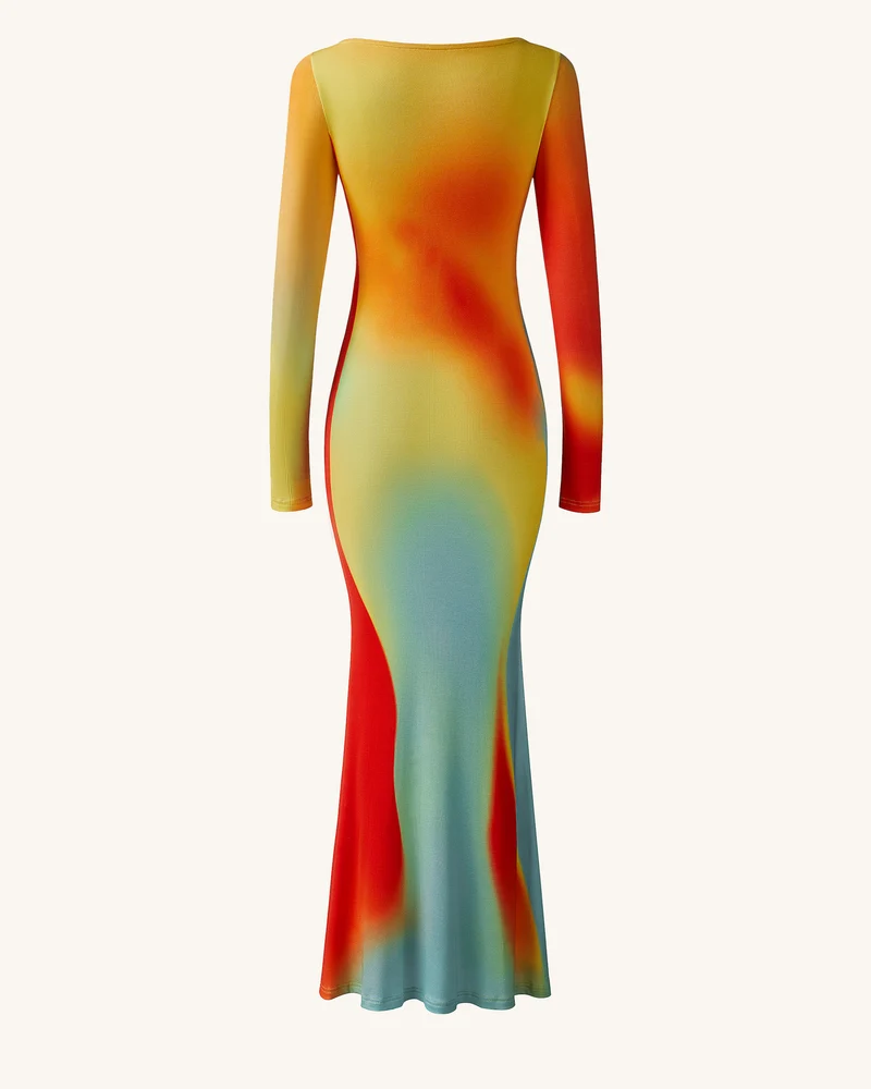 Lily Kleid mit Illusionsdruck - Mehrfarbig