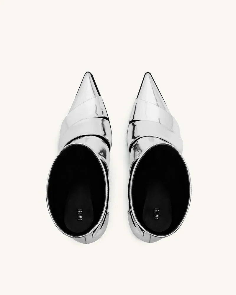 Emily Riemen-Stiefeletten - Silber