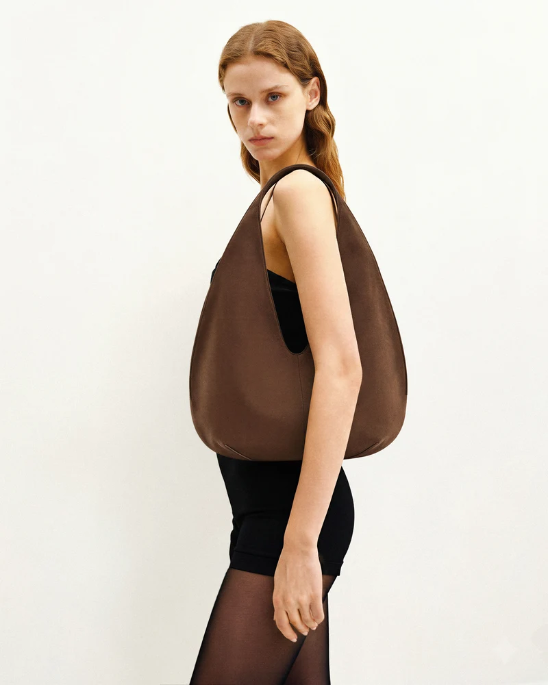 Dara Faux-Suede Hobo-Tasche - Mocha-Braun