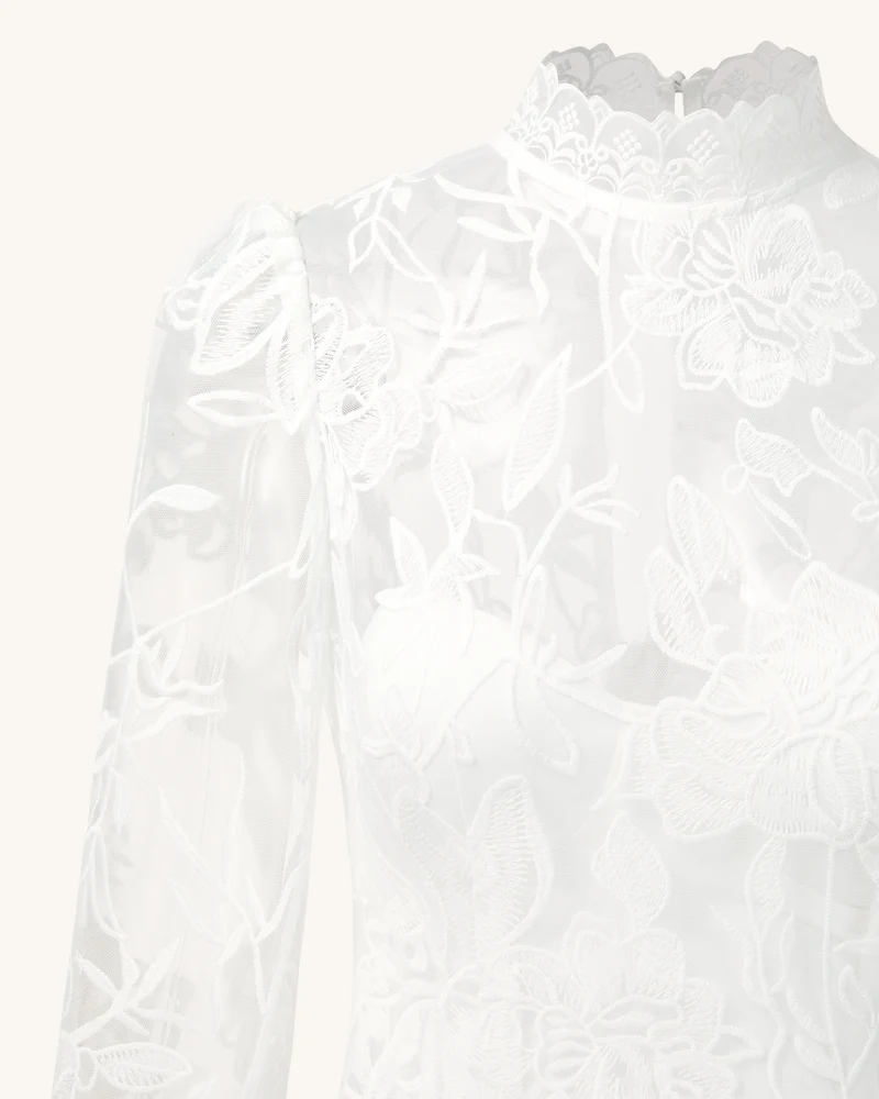 Elegantes Midikleid aus Spitze - Weiß