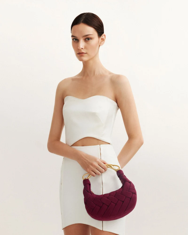Orla Gewebte Handtasche - Weinrot