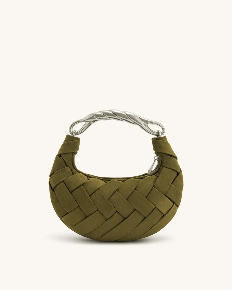 Orla Gewebte Handtasche - Dunkles Oliv