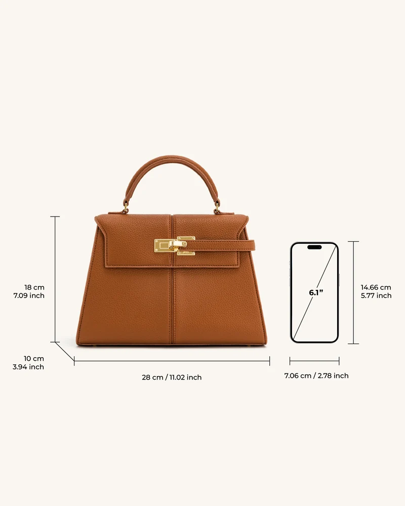 Elise Große Henkeltasche - Braun