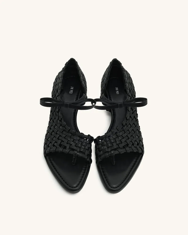 Jocelyn Flip-Flops mit gewebtem Riemen - Schwarz
