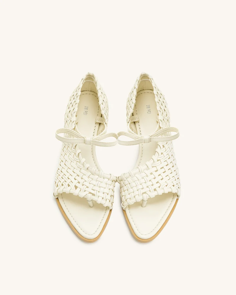 Jocelyn Flip-Flops mit gewebtem Riemen - Beige