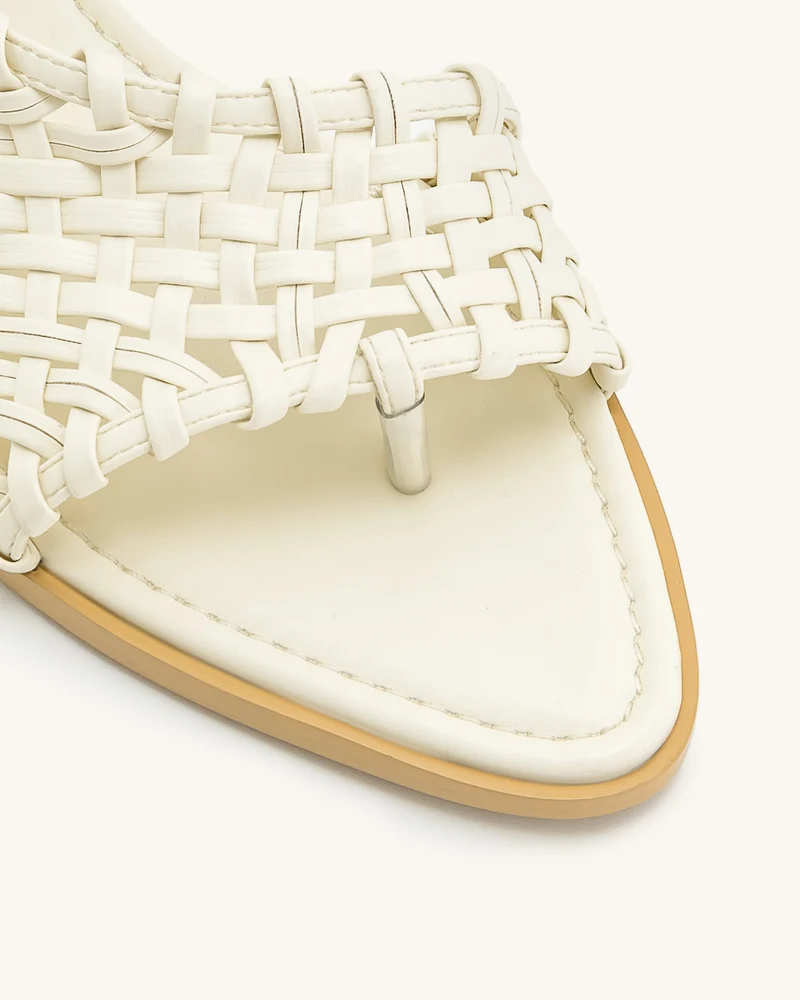 Jocelyn Flip-Flops mit gewebtem Riemen - Beige