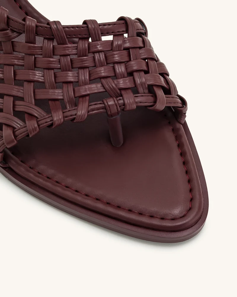 Jocelyn Flip-Flops mit gewebtem Riemen - Dunkelrot