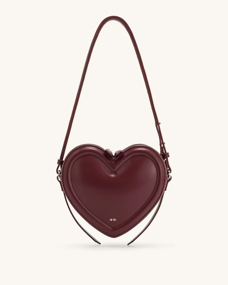 Arlene Herzförmige Tasche - Kastanienrot